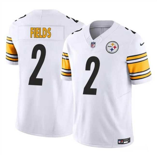 Men & Women & Youth Pittsburgh Steelers #2 Justin Fields White 2024 F.U.S.E.Vapor Untouchable Limited Football Stitched Jersey